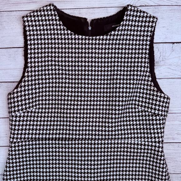 HALLHUBER Houndstooth Black & White Mod Short Sheath Dress Size EU 36 = Small - Picture 3 of 8